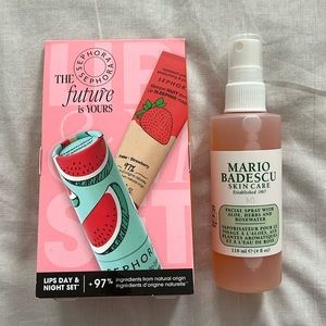 Sephora lip set & Mario Badescu facial spray